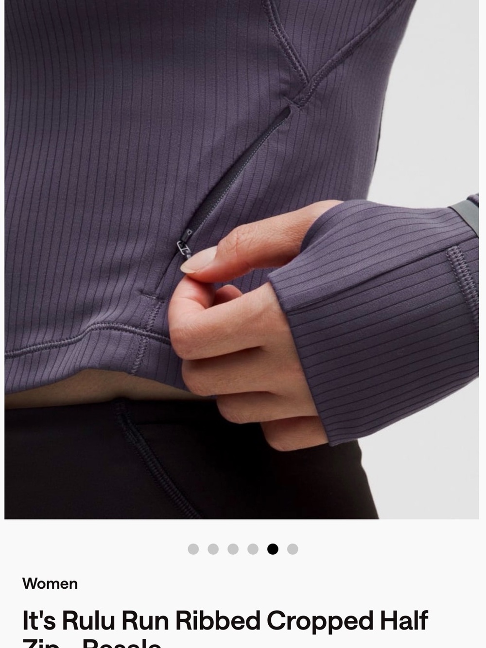 lululemon It’s Rulu Run Ribbed Cropped Half Zip 💜 - Picture 5 of 6
